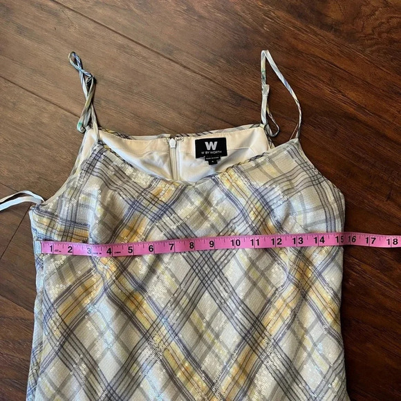 W by Worth Pearl sequin gray and yellow plaid mistress-Size 4 - Picture 3 of 11